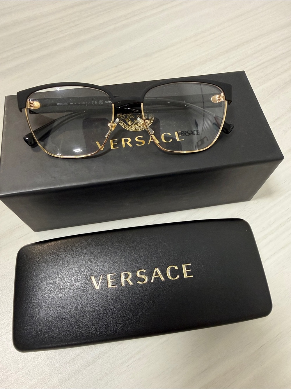 Versace mod. 1264 black and Gold Women's Cat-Eye Optical Glasses